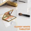 GreenForest Vanity Desk with 2 Drawers,Glossy Desktop White Desk for