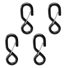 US Cargo Control Heavy Duty Black Vinyl Coated S-Hook w/Keeper - 4 Pack