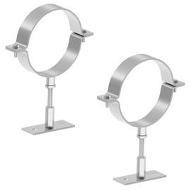 2 Sets 6 Inch Adjustable Pipe Bracket, Heavy Duty Galvanized Steel Split Ring Hanger, Round Supports for Plastic Ventilation Pipe Chimney Drainage Tube