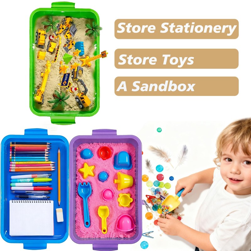 4 Qt (3.8L) Sensory Bin With Lid - 3 Pack,