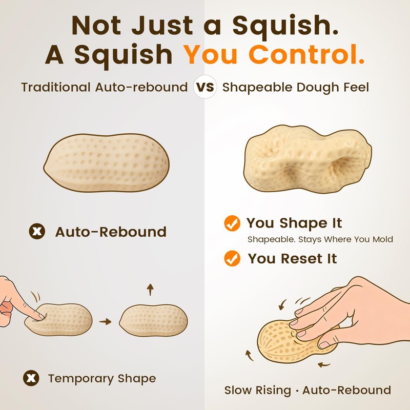 Coconut Oil Peanut Squishy - Stress Relief Moldable Peanut Squishies