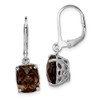 Earrings White Sterling Silver Drop & Dangle Women'S Smoky Quartz