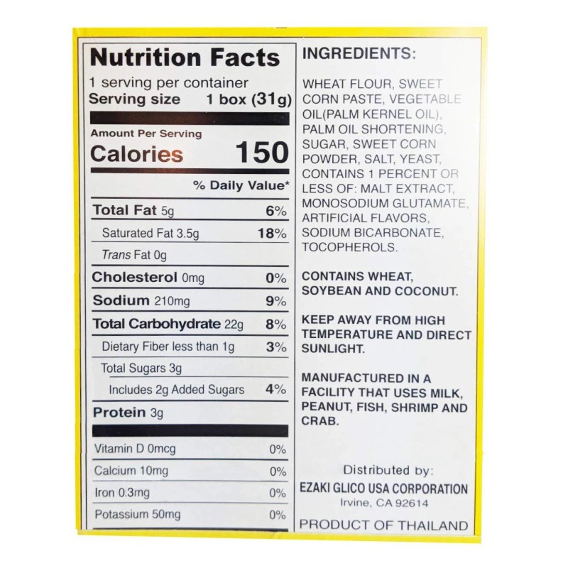 Glico Pretz Sweet Corn Baked Snack Sticks - 1.09 ounce