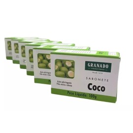 Granado Sabonete Coco-Coconut Bath Bar Soap 100g-3.5 oz from Brazil- 06 Pack