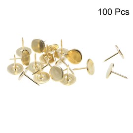 uxcell Upholstery Nails Tacks 16mmx20mm Flat Head Furniture Nails Gold Tone for Furniture Sofa Headboards, 100 Pcs