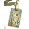Rustic Mallard Duck Leather Luggage Tag