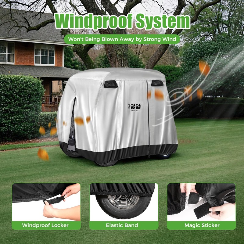 10L0L 4 Passenger Golf Cart Cover for Yamaha EZGO Club