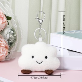Ymapinc Smile Clouds Key Ring Plush Cute Bag Pendant Women's Kawaii Keychain Cute White Bags Pendant Key Ring Cute for Women Party Bag Car Backpack, White, M