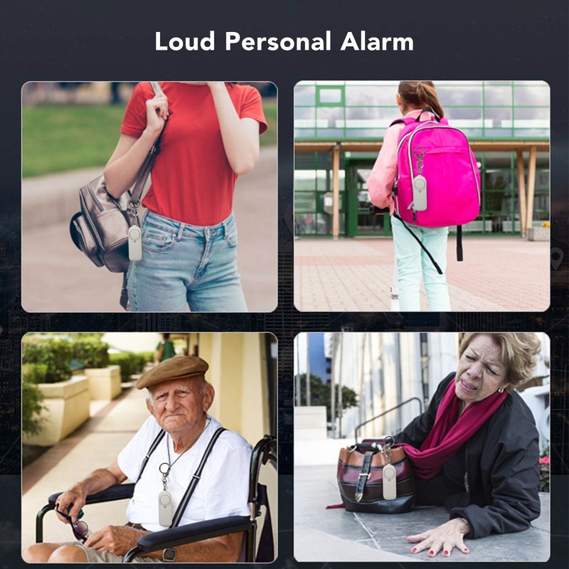 Self Protection Alarm with LED Strobe Light Loud Sound Panic