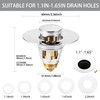 Fransiton Bathroom Sink Stopper, 1.1-1.77 Inch Basin Pop Up Sink