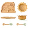 Bamboo Suction Plates Bowls Set for Baby Toddler - Includes