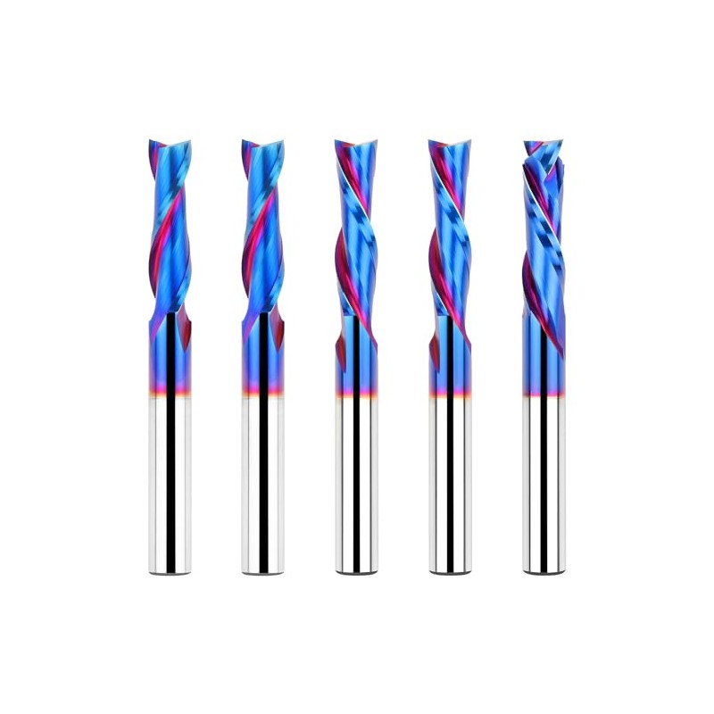 EANOSIC 5PCS Spiral Router Bits Up Down Compression Bit with
