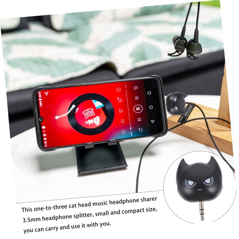 Tofficu 2Pcs Portable Headphone Splitter Way Audio Adapter Headphone Connector