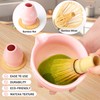 Matcha Set (8 PCS),Pink Matcha Whisk Set Inclded Ceramic Matcha