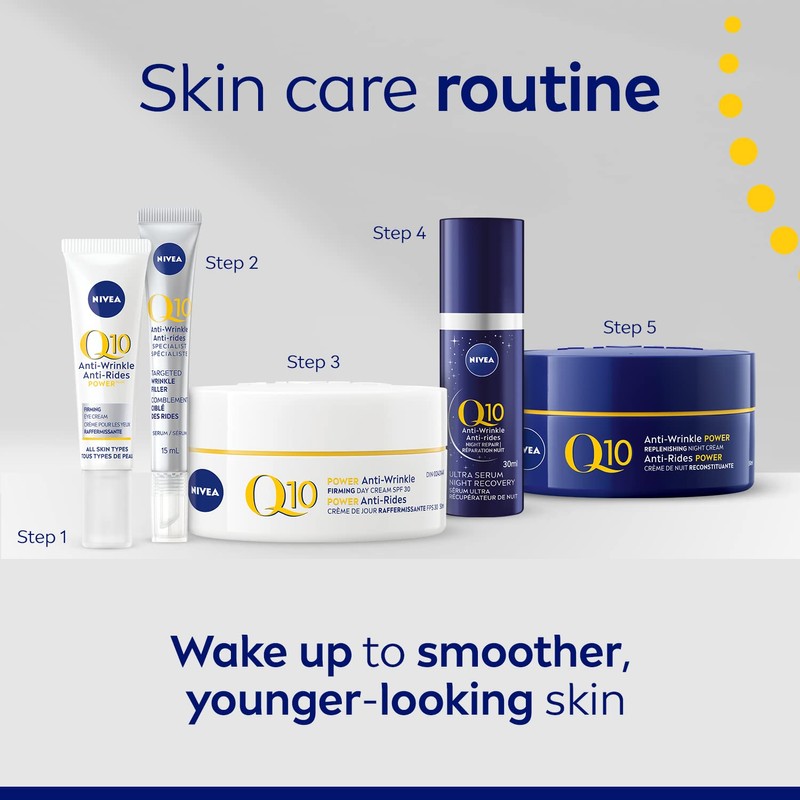 NIVEA Q10 Power Anti-Wrinkle Replenishment Night Cream, 50mL | Anti