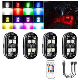 Catland LED Strobe Light for Vehicles with Remote Control, Warning Light, 8 Colors Flashing Light, White, Red, Green, Blue, Yellow, Pink, Purple, Ice Blue, Strobe for Bike, Emergency Signal Light, RGB