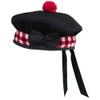 Tartanista Balmoral Black Scottish Diced Kilt Beret 7 1/4-58