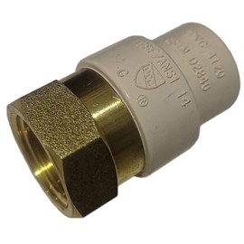 1 Piece 1/2" Female NPT x 1/2" CPVC Adapter, 1/2" CPVC Female Adapter, Brass, 1 Pack