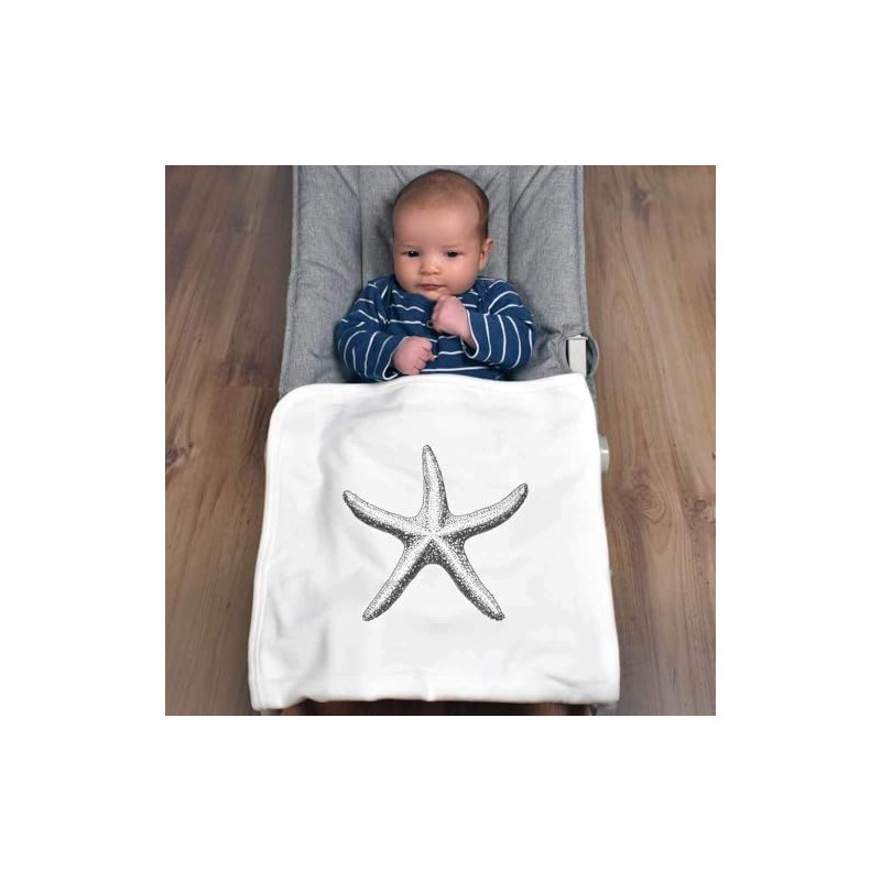 Azeeda 'Single Starfish' Cotton Baby Blanket/Shawl (BY00039879)