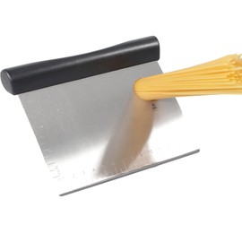 Kerafactum Dough Cutter Dough Scraper Dough Spatula with Ergonomic Handle for Dough Processing Scraper for Dough Cutters Schlesinger Stainless Steel 15 cm Baker's Spatula ABS Baking Aid