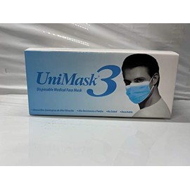 Uniseal Cubrebocas Plisado Pq/50 Piezas Color Azul Unimask