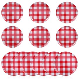 STOBAZA 12 Pcs Aluminum Mason Jar Canning Lids Fits Regular Mouth, Screw-on Mason Canning Jar Caps 70mm and 63mm Reusable Caps