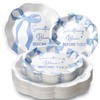 Roshtia 100 Pcs Something Blue Before I Do Paper Plates