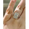 RODIFFY 6CT Gorgeous Split Shank Cushion Cut Promise Ring for