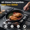 10 Inch Cast Iron Skillet, Pre-Seasoned Frying Pan with Dual