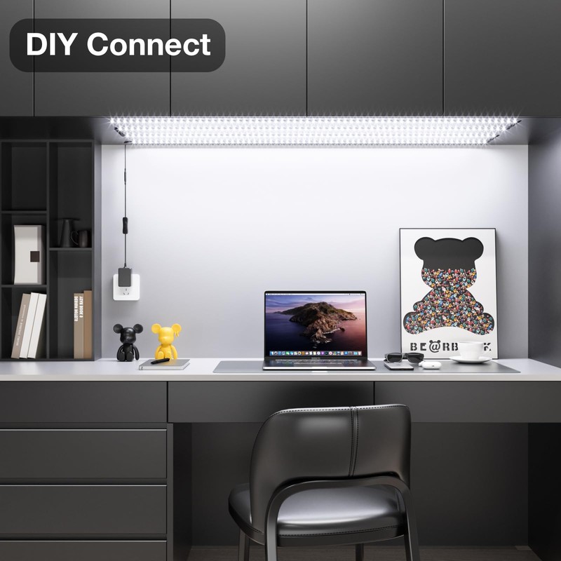 WOBANE Kitchen LED Under-Unit Light, 4 x 50 cm Cabinet