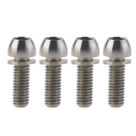 Dingtai 自転車チタンブレーキ固定ボルトボールヘッドM6x18 20mm 4本 (チタンカラー, M6x18mm)