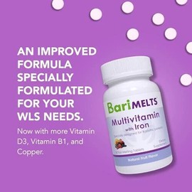 BariMelts Bariatric Multivitamin with Iron - 1 Month Supply 60 Fast-Dissolvin