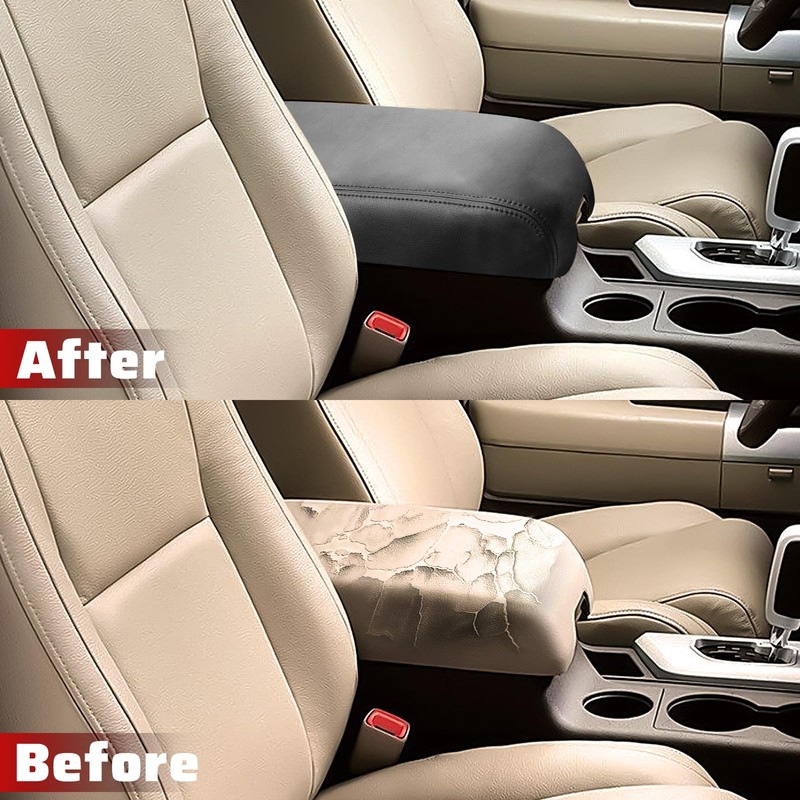 QianBao DIY Leather Center Console Cover Replacement for Toyota Tundra