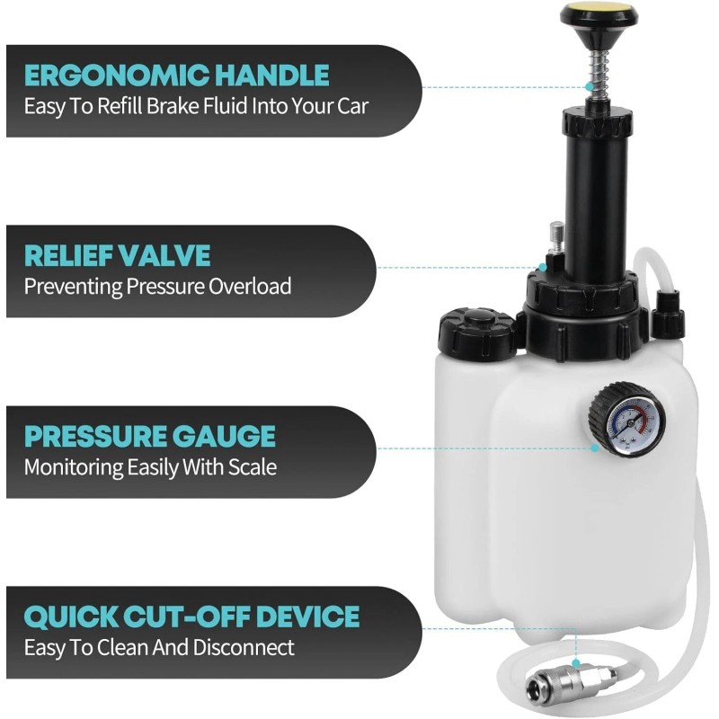 3L Brake Bleeder Kit Manual Brake Bleeder Fluid Pump 4