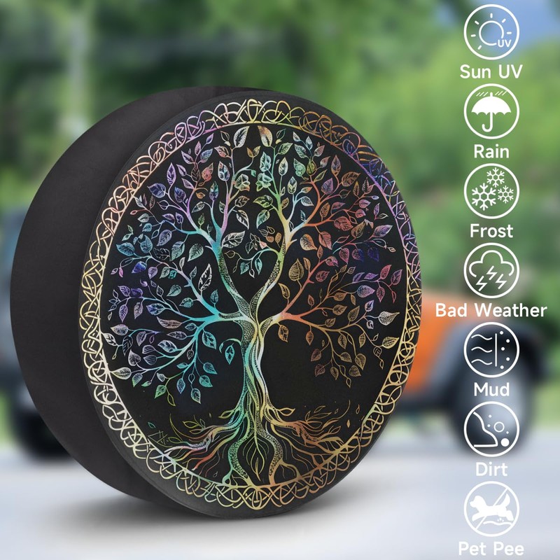 Tree of Life Spare Tire Cover Dust-Proof Spare Wheel Covers