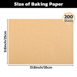 Beasea Parchment Paper Sheets for Baking, 200pcs 10x14 Inch Unbleached Precut Nonstick Heavy Duty Natural Parchment Baking Paper Sheets for Air Fryer Cooking, Grilling, Frying and Steaming