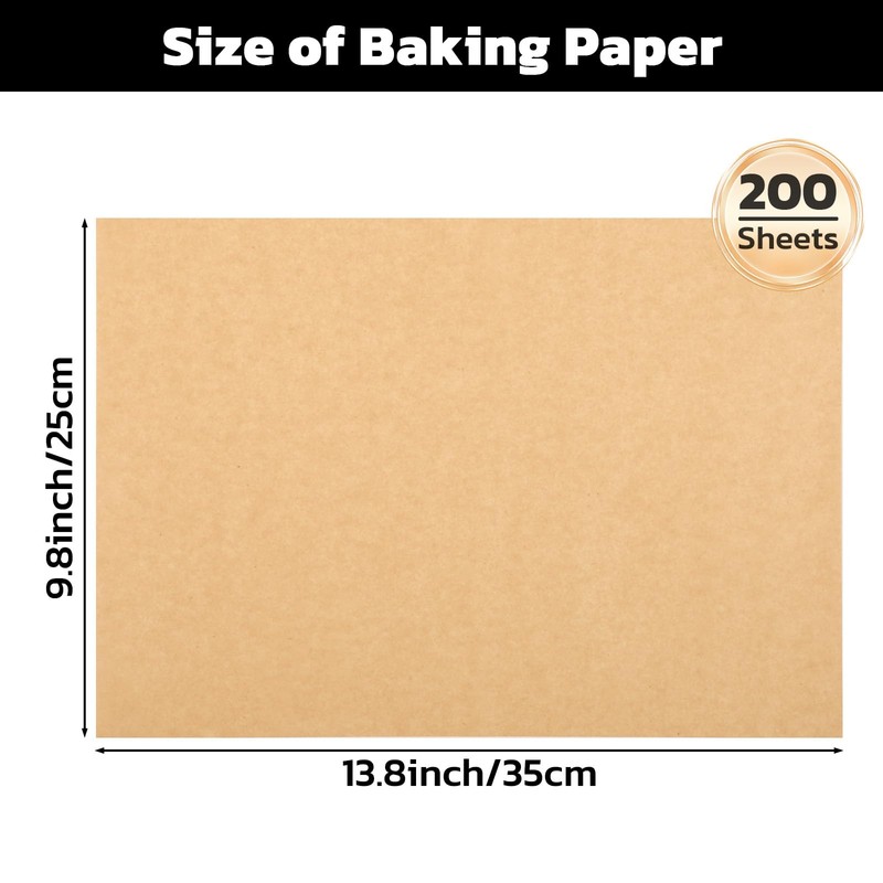Beasea Parchment Paper Sheets for Baking, 200pcs 10x14 Inch Unbleached