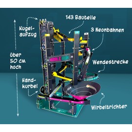 FRANZIS 67300 Marble Run Advent Calendar, 24 Days to Your Own Marble Run, Craft Set Made of Cardboard, no Plastic, Recommended from 8 Years