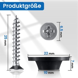 Enhon Pack of 200 Sealing Nails for Studded Panel, 3.5 x 25 mm Mounting Nails, Mounting Buttons with Nail for Nub Film, Construction Drainage, Raised Beds, Flower Pots or Cellar Walls
