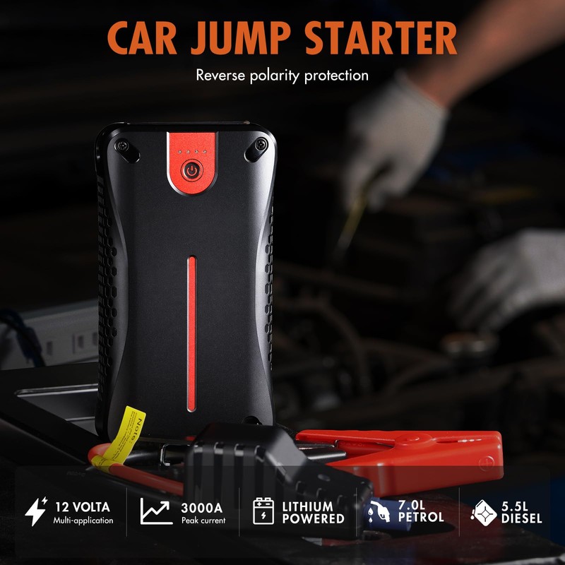 Car Battery Jump Starter, 3000A 12V Jump Starter with USB