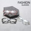 Womens Cat Eye Reading Glasses Fashion Crystal Eyewear Frame (Black,