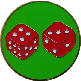 Hot Dice Golf Ball Marker with Hat Clip