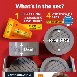 Silent Guys Heavy Duty Anti Vibration Pads for Washing Machine - 4 Washing Machine Anti Vibration Pads Washer Anti Vibration Pads Rubber Vibration Pad Washing Machine Pads for Anti Vibration Mat