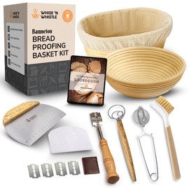 Trailblaze Banneton Bread Proofing Basket Set – Complete Sourdough Bread Baking Supplies – Sourdough Starter Kit – Sourdough Proofing Basket Gift for Bakers - Bread Baskets (9" Round & 10" Oval)