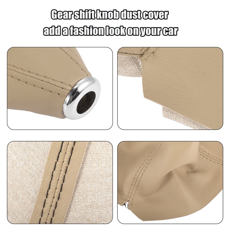 X AUTOHAUX Universal Car PU Leather Shift Boot Cover Dustproof