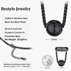Black Volleyball Pendant Charm Ball Sprots Necklace for Men Black