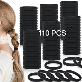 110 Pcs Ligas para Peinar el Cabello, Donas para Cabello Altamente Elásticas Lazos del Pelo para Coleta, Bandas de Goma de Pelo Algodón sin Costuras Corbatas para Niñas y Mujeres (ferroso)
