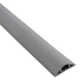 Electriduct Extra Small Low Profile Floor Cord Cover 10 Foot Plastic Cable Protector PVC Wire Concealer with Self Adhesive Double Sided Tape - Gray