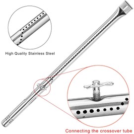 Sunshineey Grill Replacement Parts Repair Kit for Charbroil Advantage Series 4 Burner 463344116 466344116 Gas Grill, SS Grill Pipe Burners, Heat Plate, Adjustable Crossover Tube G4328M00W1 G3610003W1