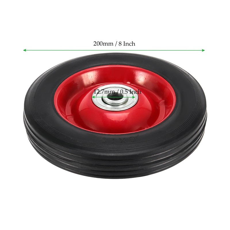 MAHIONG 4 Pack 8 x 1.75 Inch Solid Rubber Wheel,